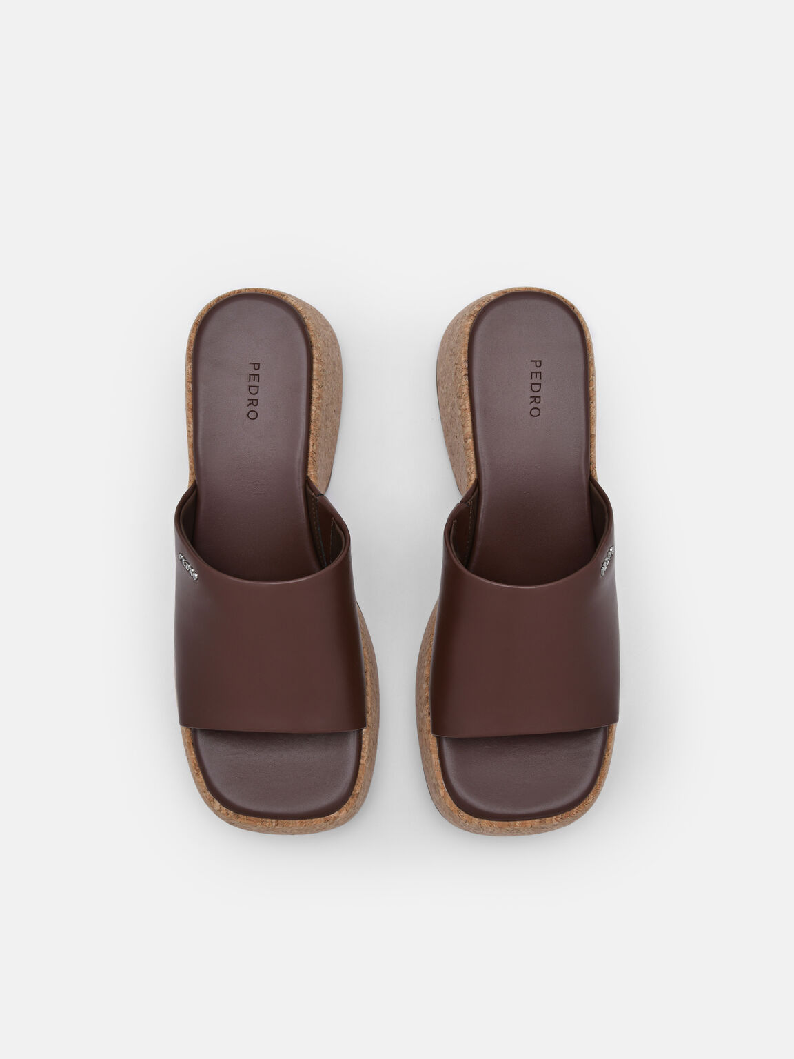 Sandal Wedge Slides Elsa, Dark Brown
