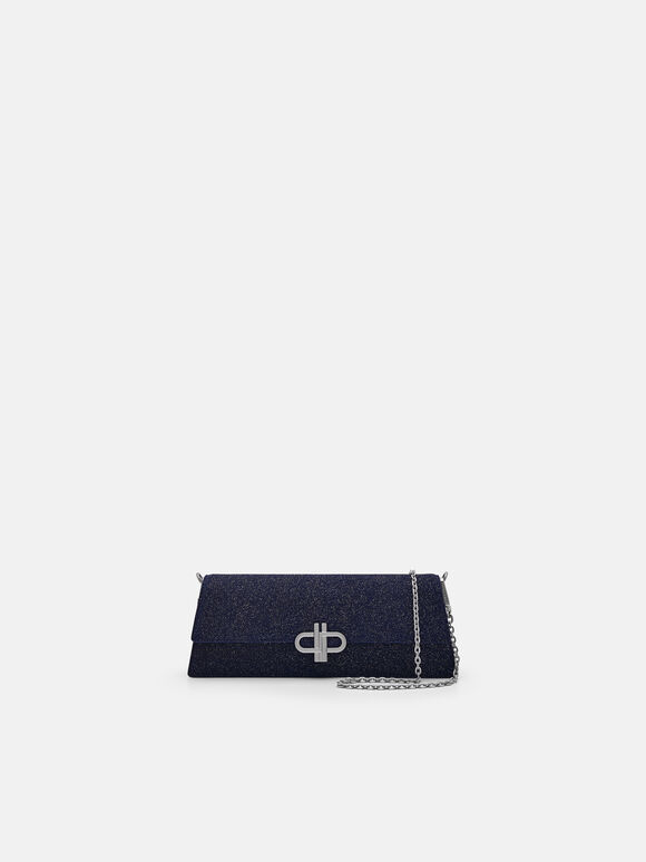 PEDRO Icon Glitter Suede Clutch Bag, 