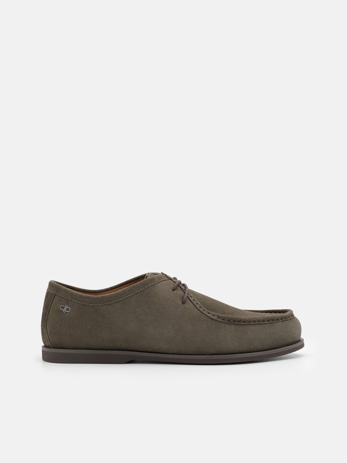 Suede Moc-Toe Derby Shoes, , hi-res