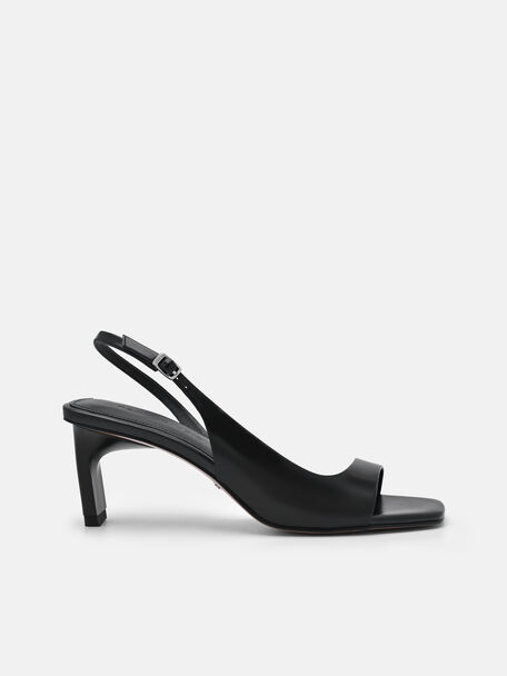 PEDRO Studio Simone Leather Heel Sandals, Black, hi-res