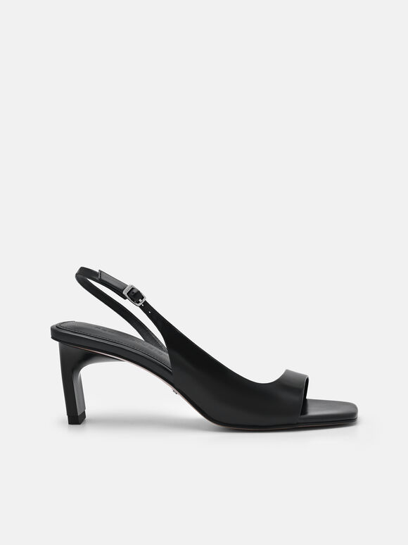 PEDRO Studio Simone Leather Heel Sandals, Black, hi-res