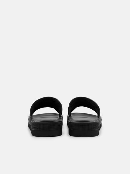 PEDRO Icon Leather Heel Sandals, Black