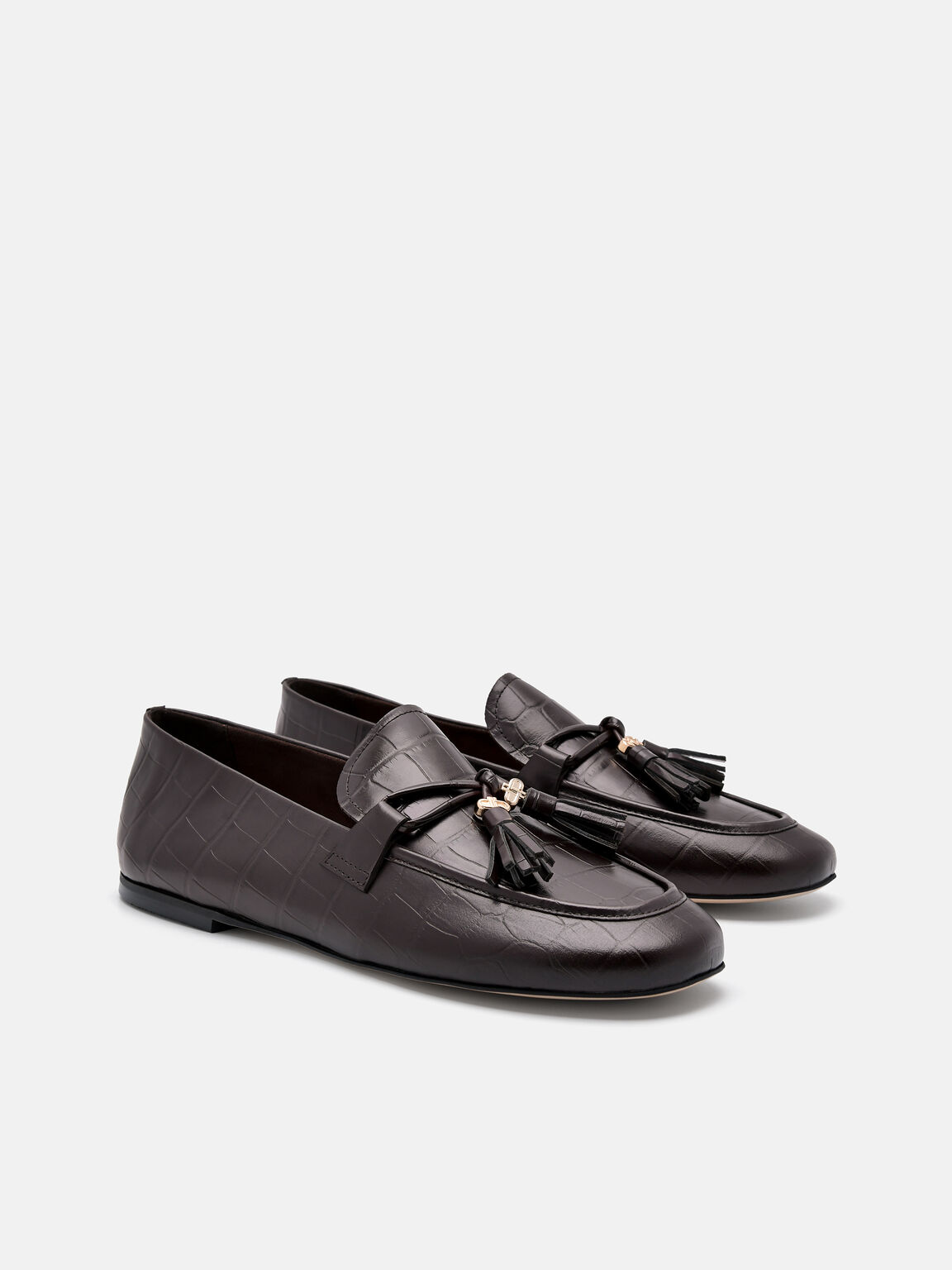 Leather Tassel Loafers, , hi-res