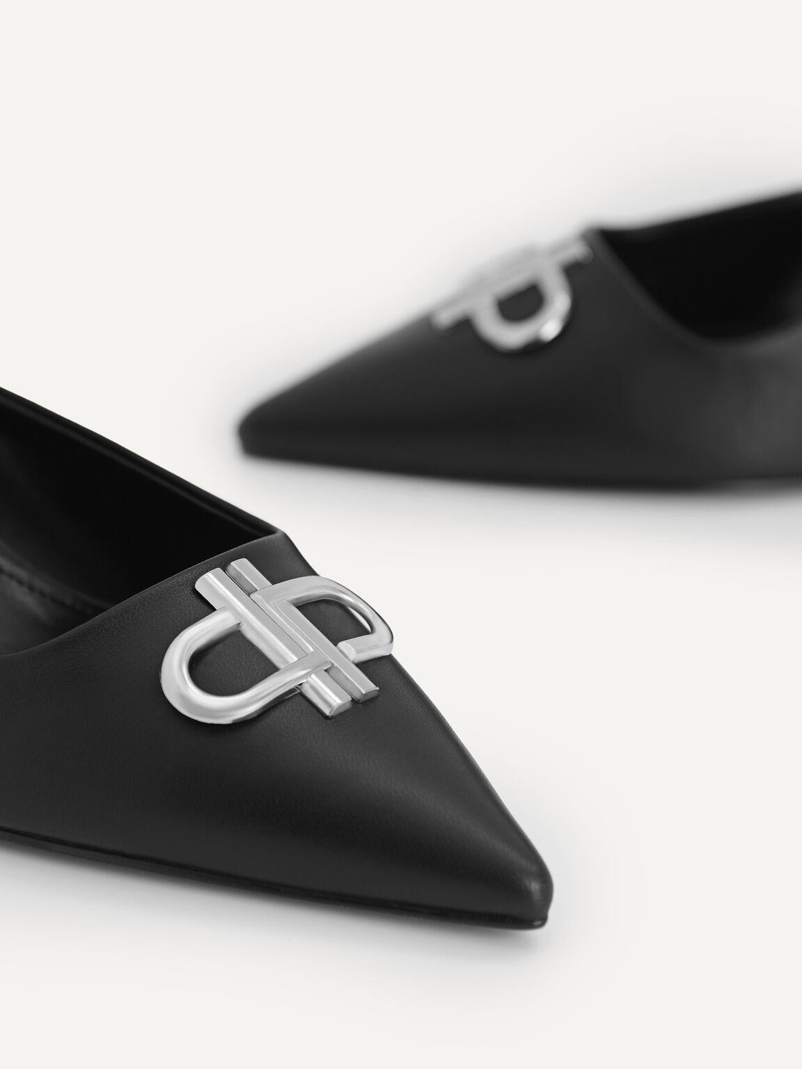 Icon Leather Pointed Toe Slingback Heels, , hi-res