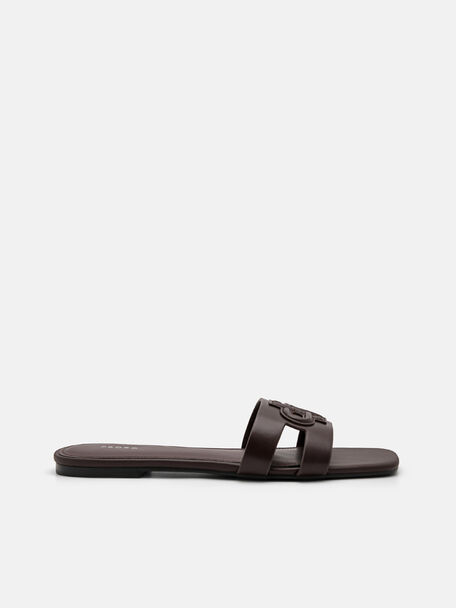 PEDRO Icon Leather Slip-On Sandals, Dark Brown, hi-res