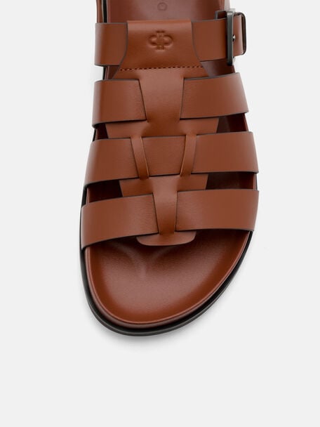 Sandal Kulit Caged Backstrap, , hi-res