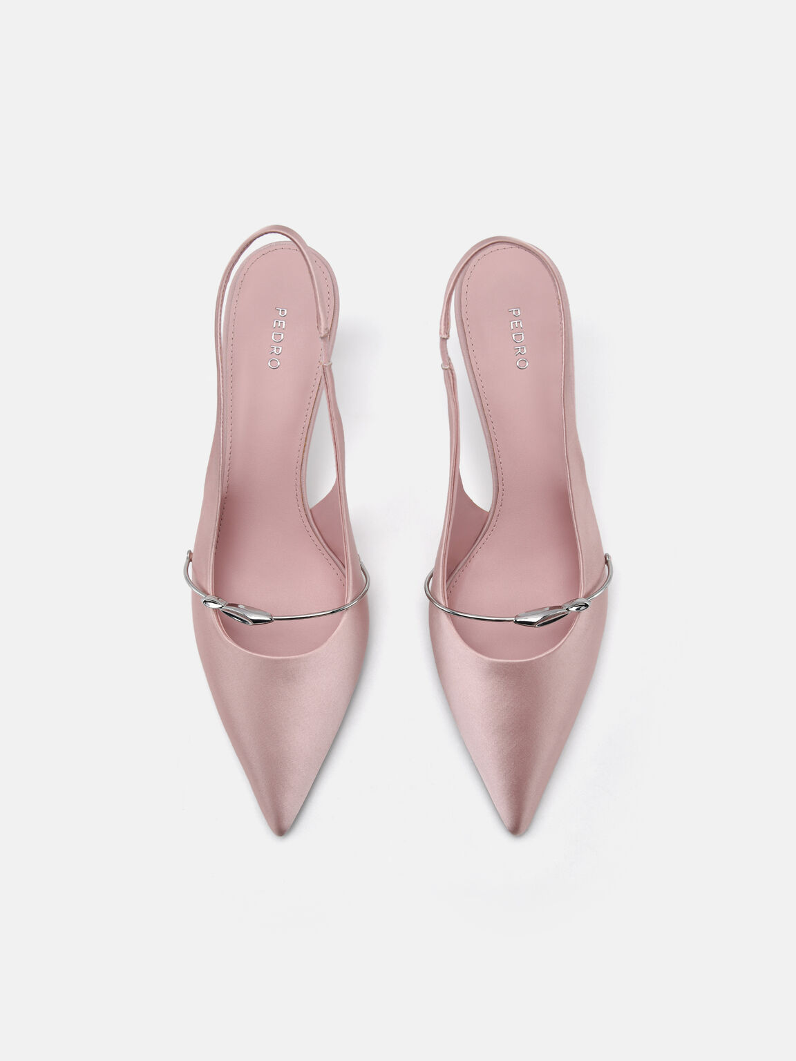 Mira Satin Slingback Pumps, Blush