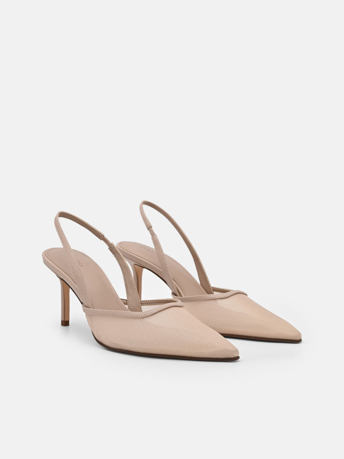 Mesh Slingback Heel Pumps, , hi-res