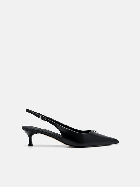 Sepatu Hak Slingback Kulit, , hi-res