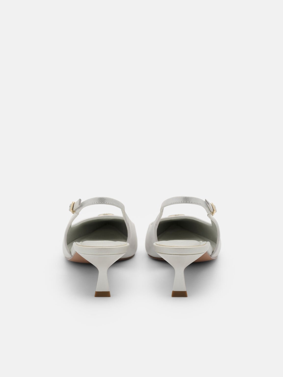 Leather Slingback Heel Pumps, , hi-res