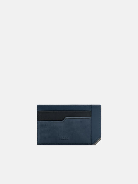 Leather Card Holder in Pixel, Navy