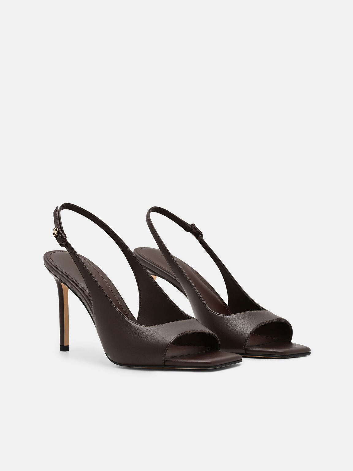 Marina Sandal Hak Kulit, 