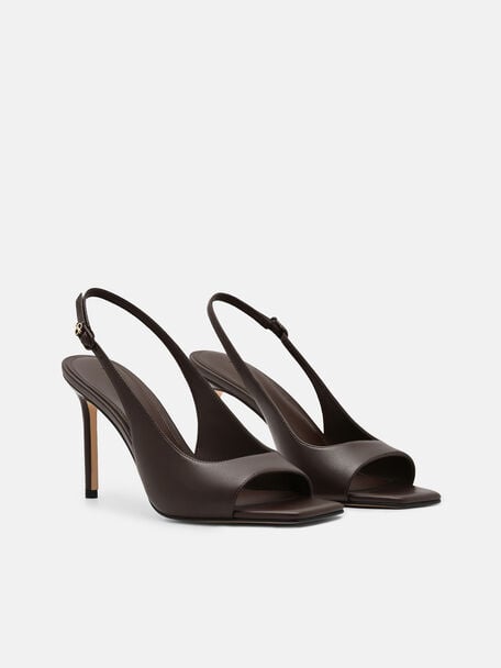 Marina Sandal Hak Kulit, 