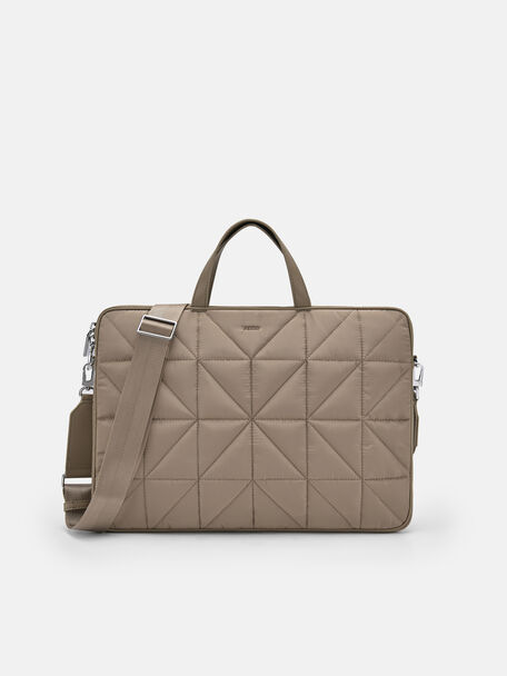 Nylon Portfolio Bag in Pixel, Taupe, hi-res