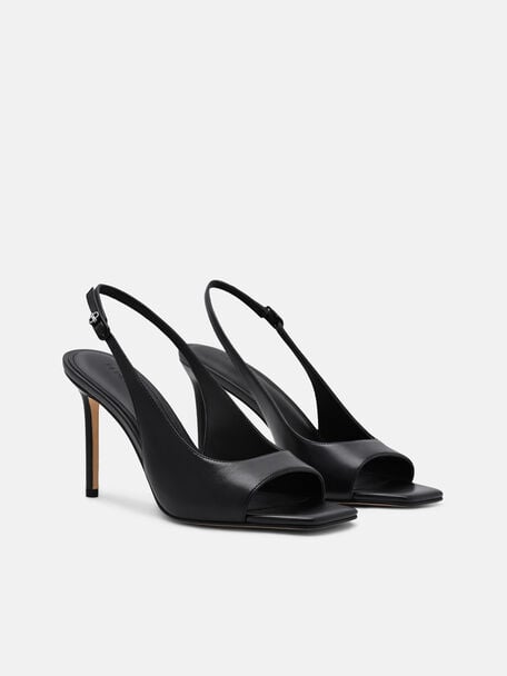 Marina Sandal Hak Kulit, 