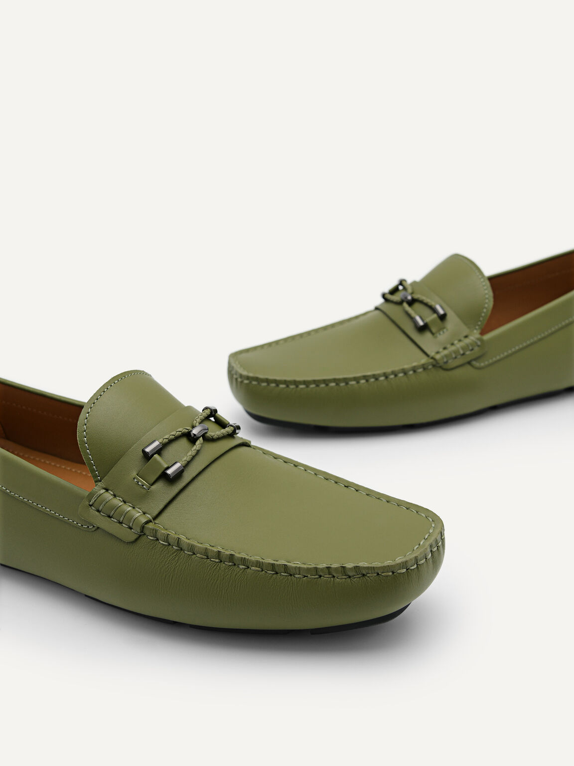 Sepatu Mengemudi Kulit Horsebit, 