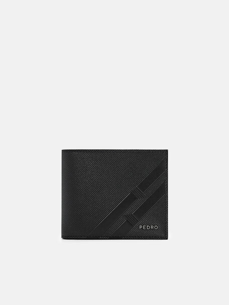 Dompet Kulit Bi-Fold Flip Emboss, Black