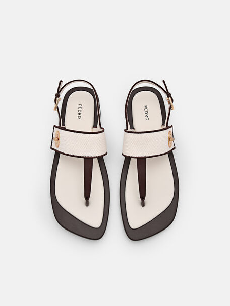 PEDRO Icon Leather Heel Sandals, Black