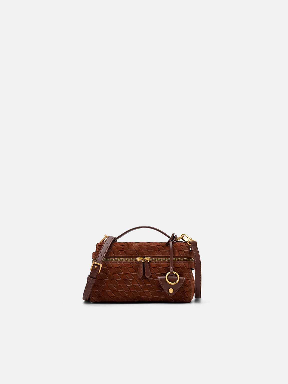 Alyssa Suede Woven Shoulder Bag, , hi-res