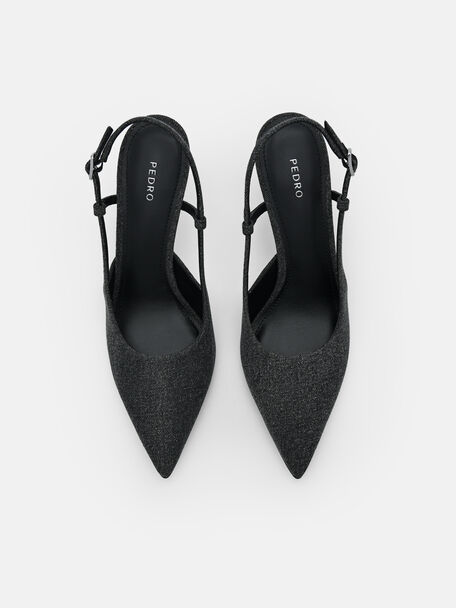 PEDRO Icon Leather Heel Sandals, Black