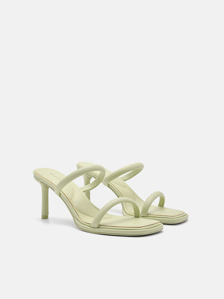 PEDRO Icon Leather Heel Sandals, Black