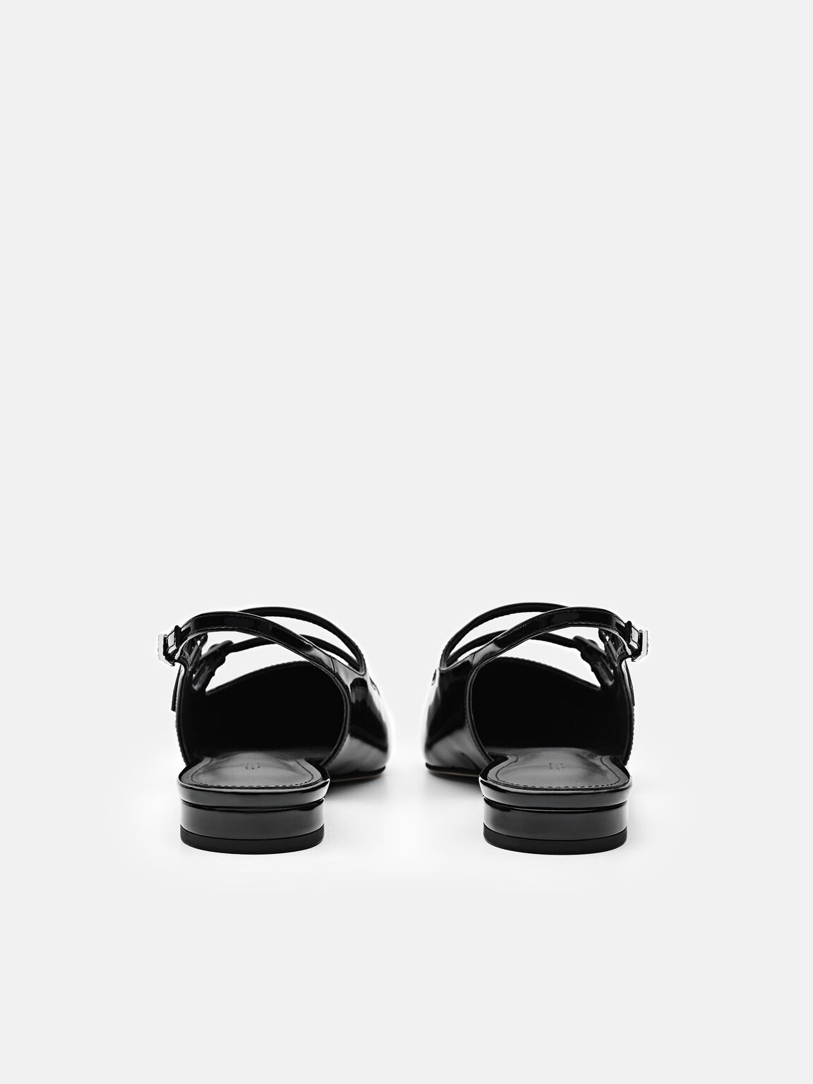 Flat Balerina Slingback Kulit Paten, , hi-res