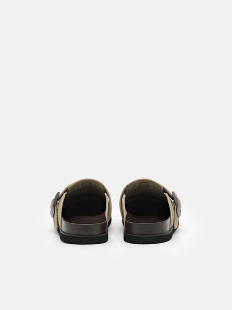 PEDRO Icon Leather Heel Sandals, Black