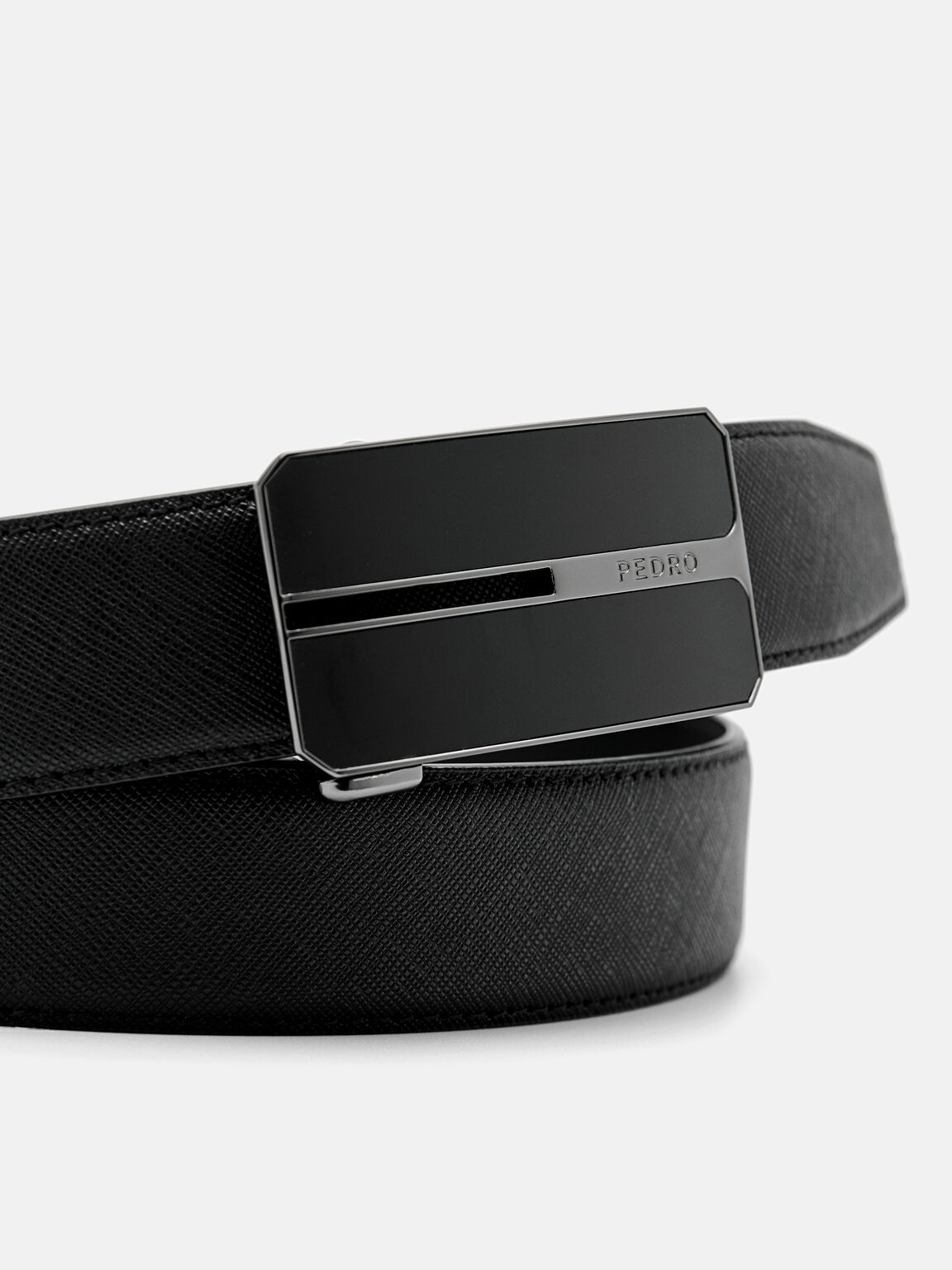 Saffiano Leather Automatic Belt, 