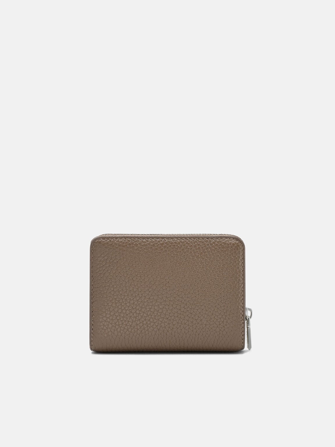 Dompet Lipat Dua Beritsleting Kulit Tumbled, 