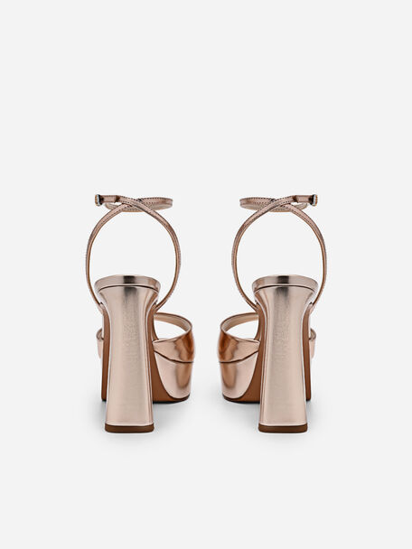 PEDRO Icon Leather Heel Sandals, Black