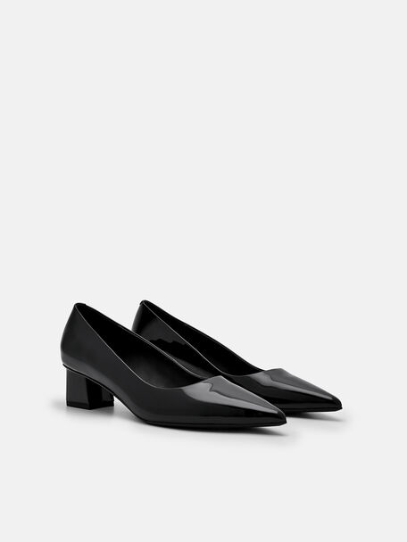 PEDRO Icon Leather Heel Sandals, Black