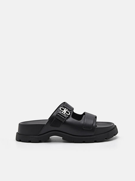 PEDRO Icon Buckle Sandals, Black, hi-res