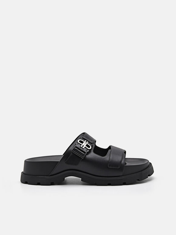 PEDRO Icon Buckle Sandals, Black, hi-res
