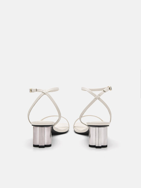 PEDRO Icon Leather Heel Sandals, Black