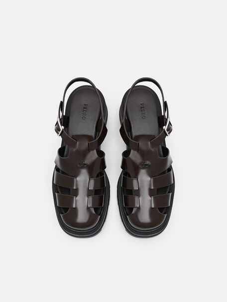 Verlin Leather Caged Sandals, , hi-res