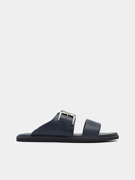 PEDRO Icon Leather Heel Sandals, Black