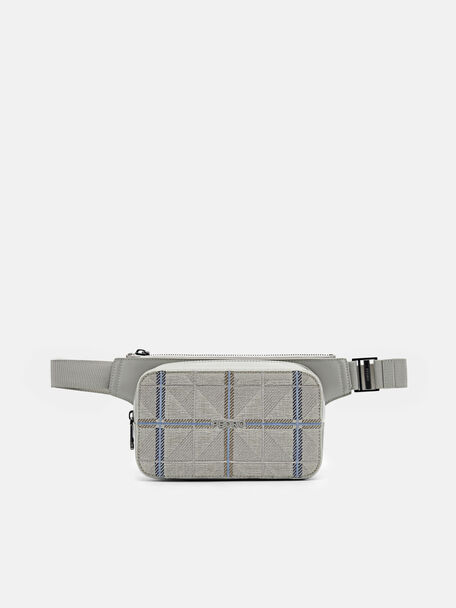 PEDRO Icon Leather Sling Pouch, Grey, hi-res