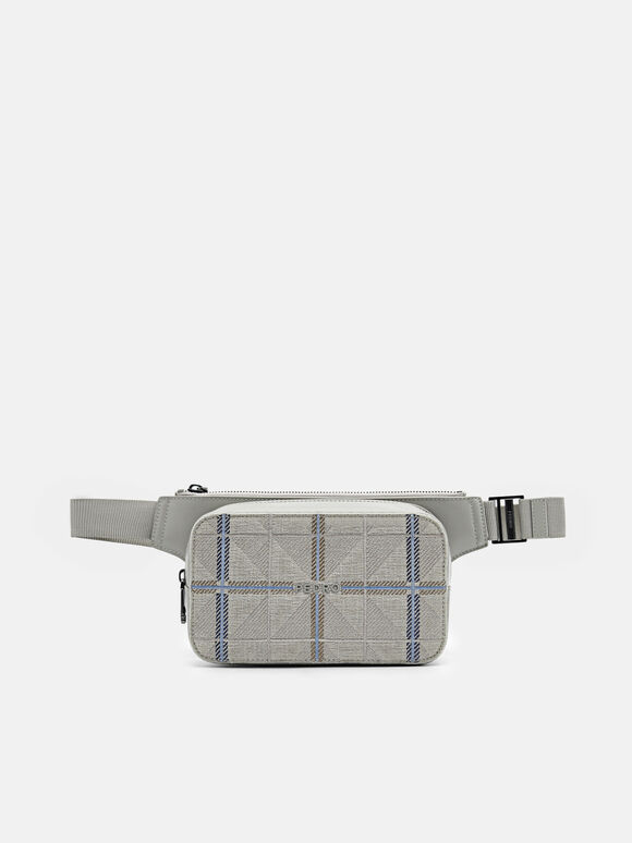 PEDRO Icon Leather Sling Pouch, Grey, hi-res