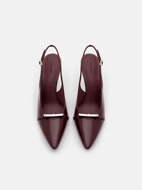 Jeanine Patent Leather Heel Slingback Pumps, , hi-res