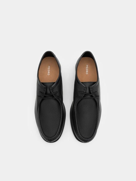 Tumbled Leather Moc-Toe Derby Shoes, , hi-res