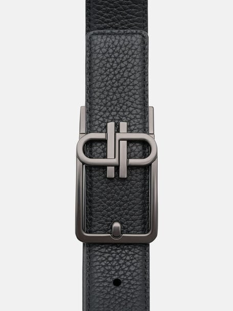 Tumbled Leather Reversible Tang Belt, 