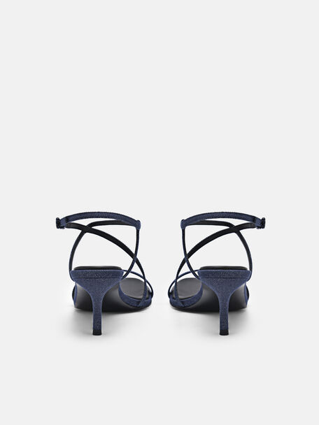 PEDRO Icon Leather Heel Sandals, Black