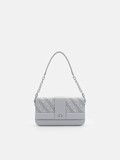 PEDRO Icon Leather Sling Bag, Light Grey, hi-res