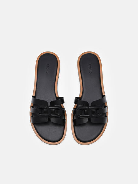 Carmel Leather Slide Sandals, , hi-res