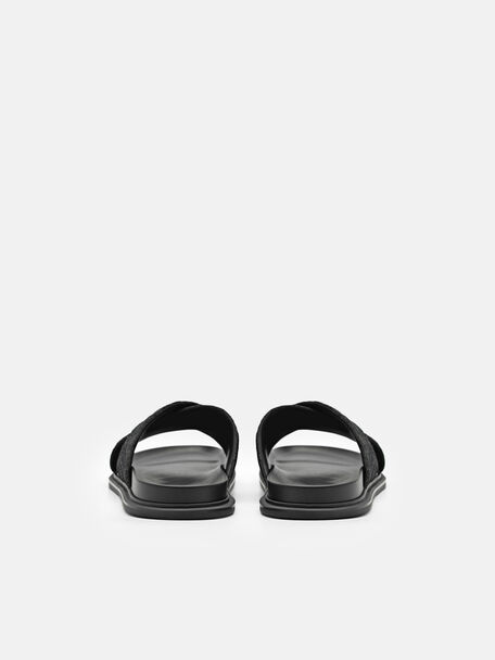 PEDRO Icon Leather Heel Sandals, Black