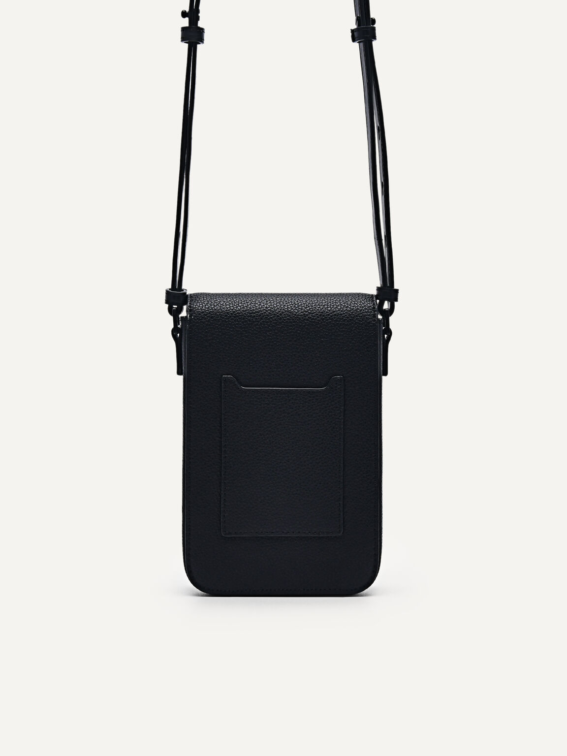 Embossed Leather Phone Pouch, Black
