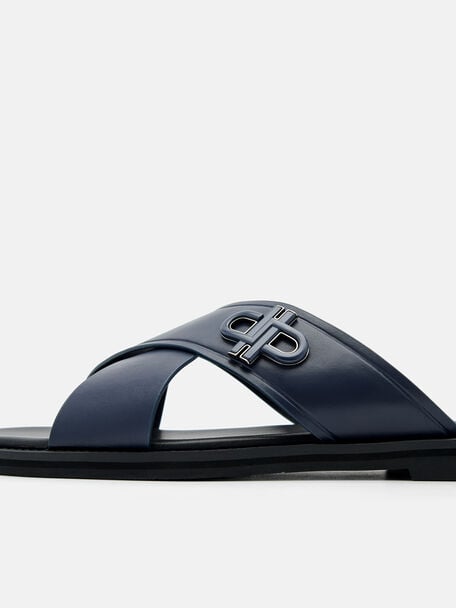 PEDRO Icon Leather Heel Sandals, Black