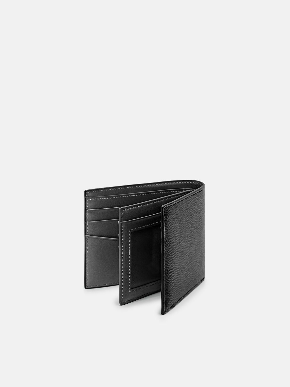 Saffiano Leather Bi-Fold Flip Wallet,