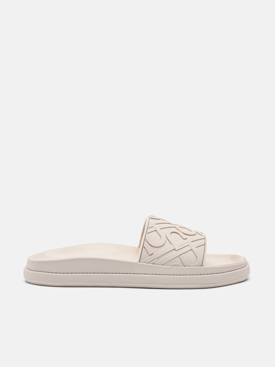 PEDRO Icon Embossed Slide Sandals, Beige, hi-res