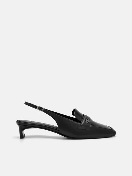 PEDRO Studio Leather Slingback Pumps, Black, hi-res